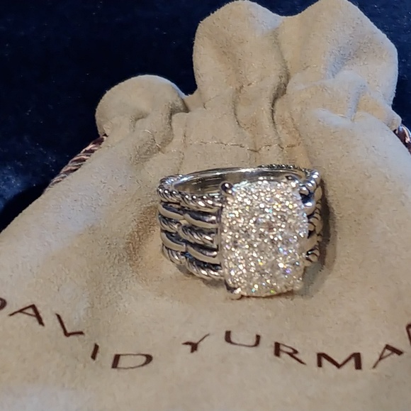 David Yurman Diamond pave Tides ring 8 Wheaton - Picture 5 of 8